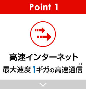 Point1 高速インターネット　最大速度1ギガの高速通信